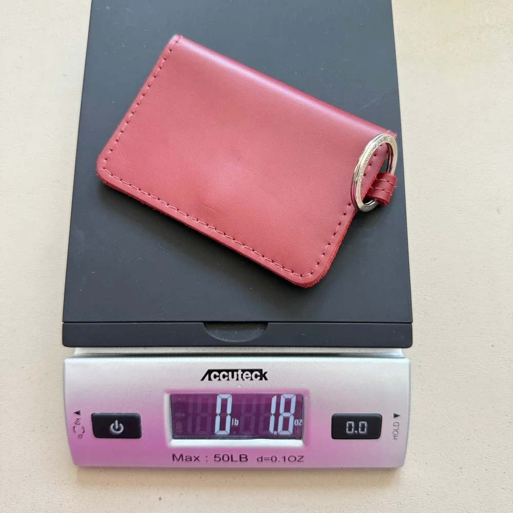 Jon Hart Design‎ ID Wallet Unisex Red Leather Keychain Minimalist Luxury Travel